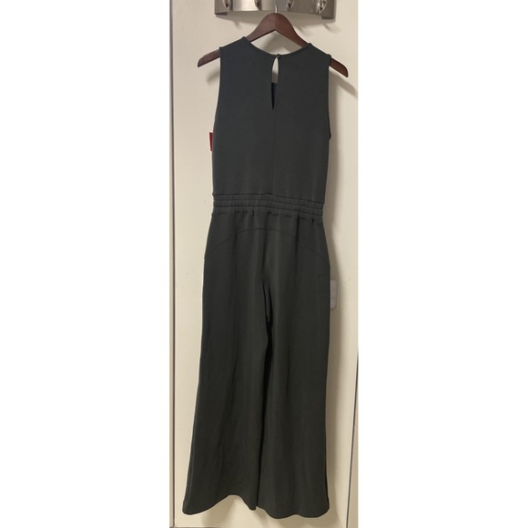 NWT Spanx Air Essential Sleeveless Wide Leg Jumpsuit Dark Palm Green Size S $148 - Picture 8 of 13